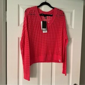 DKNY Coral Open Knit Sweater